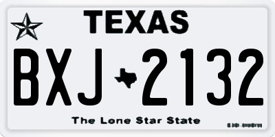 TX license plate BXJ2132