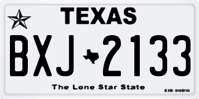 TX license plate BXJ2133