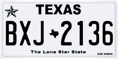 TX license plate BXJ2136