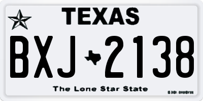 TX license plate BXJ2138