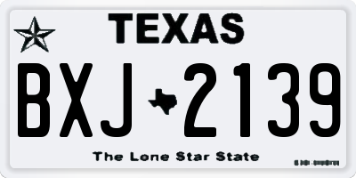TX license plate BXJ2139