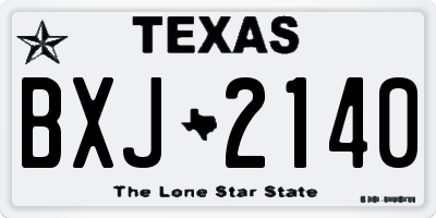 TX license plate BXJ2140