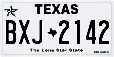 TX license plate BXJ2142