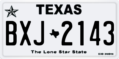 TX license plate BXJ2143