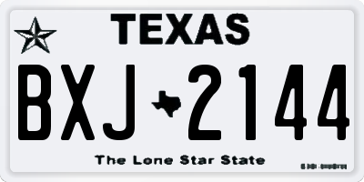 TX license plate BXJ2144