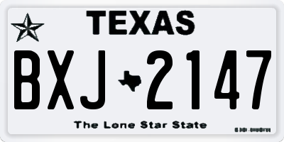 TX license plate BXJ2147
