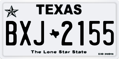 TX license plate BXJ2155