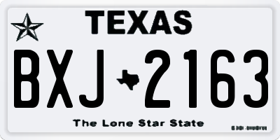 TX license plate BXJ2163