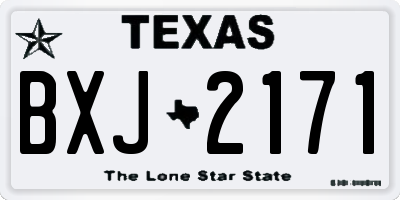TX license plate BXJ2171
