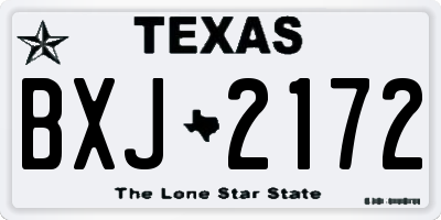 TX license plate BXJ2172