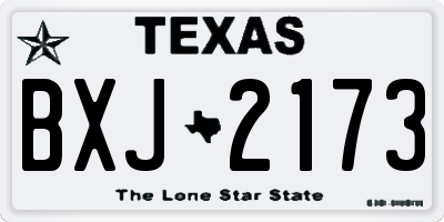 TX license plate BXJ2173