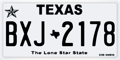 TX license plate BXJ2178