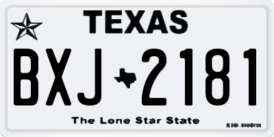 TX license plate BXJ2181