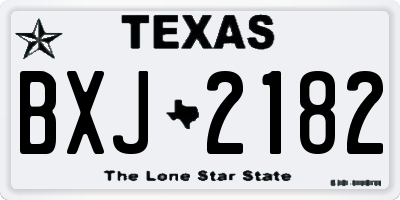 TX license plate BXJ2182