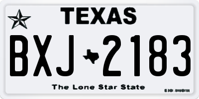 TX license plate BXJ2183