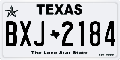 TX license plate BXJ2184