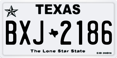 TX license plate BXJ2186