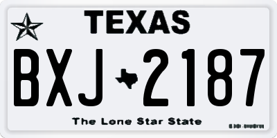 TX license plate BXJ2187