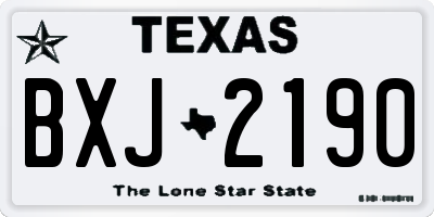 TX license plate BXJ2190