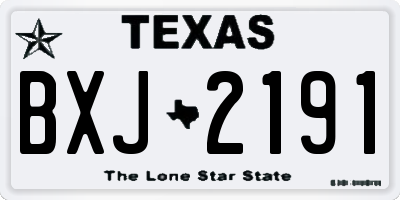 TX license plate BXJ2191