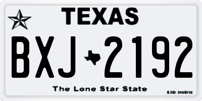 TX license plate BXJ2192