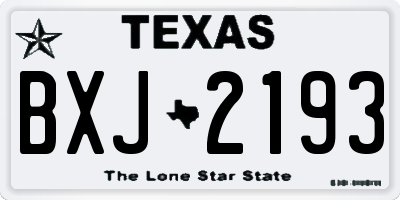 TX license plate BXJ2193