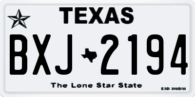 TX license plate BXJ2194