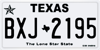 TX license plate BXJ2195