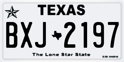 TX license plate BXJ2197