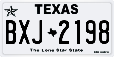 TX license plate BXJ2198