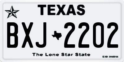 TX license plate BXJ2202