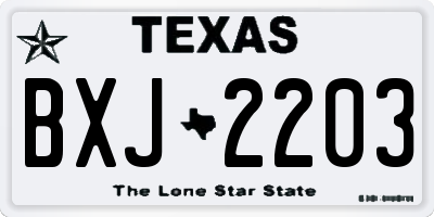 TX license plate BXJ2203