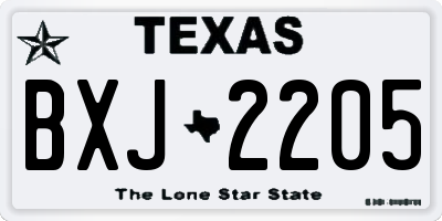 TX license plate BXJ2205