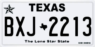 TX license plate BXJ2213