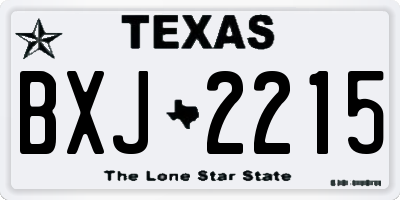 TX license plate BXJ2215