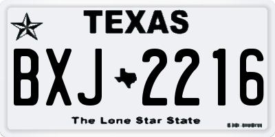 TX license plate BXJ2216