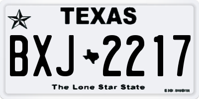 TX license plate BXJ2217