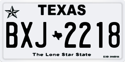 TX license plate BXJ2218