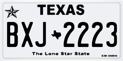 TX license plate BXJ2223