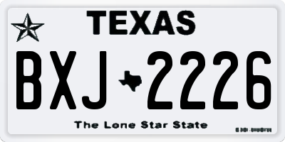 TX license plate BXJ2226