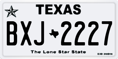 TX license plate BXJ2227