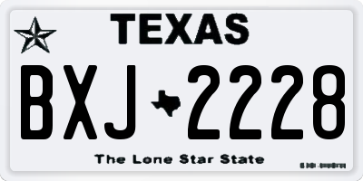 TX license plate BXJ2228