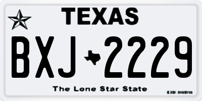 TX license plate BXJ2229