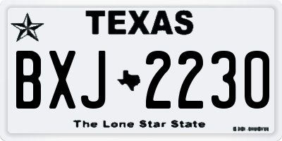 TX license plate BXJ2230