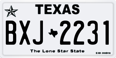 TX license plate BXJ2231