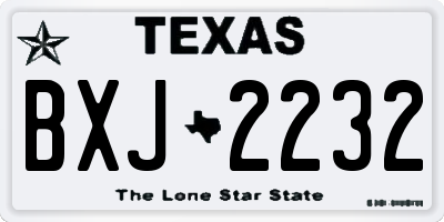 TX license plate BXJ2232