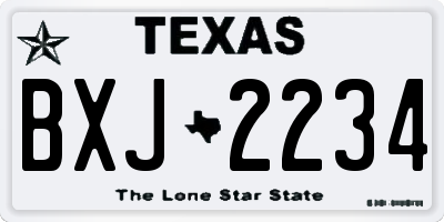 TX license plate BXJ2234