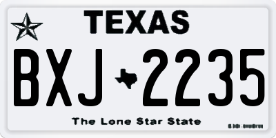 TX license plate BXJ2235