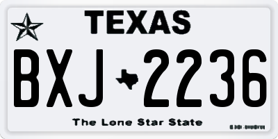 TX license plate BXJ2236
