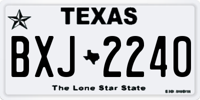 TX license plate BXJ2240